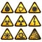 Symbols triangular warning hazard