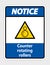 symboo Notice counter rotating rollers sign on transparent background