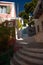 Symi island, old village lane steps, Greece