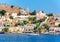 Symi town cityscape, Dodecanese islands, Greece