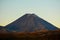 Symmetrial cone of a volcano Mt Ngauruhoe at Tongariro National Park, New Zealand. Part of the Pacific Ring of Fire.