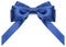 Symmetric blue ribbon bow with vertically cut ends