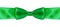 Symmetric bow knot on green satin ribbon close up