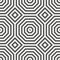 Symmetric geometric pattern with oncentric squares and octagons. Straight shape and rhythm. Alternating regular stripes. Abstract