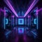 Symmetric Luxury: Award-Winning Digital Art and Neon Wallpaper for Stunning Purple and Blue Interiors in 8K HD