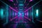 Symmetric Luxury: Turquoise & Magenta Interior, Stunning Digital Art and Glowing Neon Lights