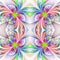 Symmetric multicolored fractal tracery. Collection - frosty pattern. On white.