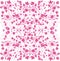 Symmetric pink pattern with floral elements