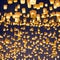 A symmetrical arrangement of floating lanterns, casting a warm and inviting glow in the night sky2, Generative AI