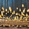 A symmetrical arrangement of floating lanterns, creating a serene and enchanting ambiance3, Generative AI