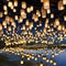 A symmetrical arrangement of floating lanterns, creating a serene and enchanting ambiance4, Generative AI