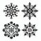 Symmetrical Black Snowflake Vector Art For Fireplace Decor