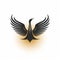 Symmetrical Black Vector Art Logo Of Flying Goose