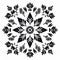 Symmetrical Black And White Snowflake Scarf Vector Art