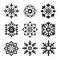 Symmetrical Black And White Snowflake Vector Art Collection