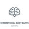symmetrical body parts icon vector from body parts collection. Thin line symmetrical body parts outline icon vector illustration