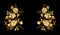 Symmetrical composition of gold roses