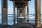 Symmetrical Concrete Pier in La Jolla, California