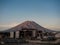 Symmetrical cone-shaped snow-capped stratovolcano El Misti seen from andes City Arequipa Peru