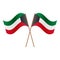 Symmetrical Crossed Kuwait flags