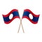 Symmetrical Crossed Laos flags