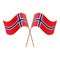 Symmetrical Crossed Norway flags