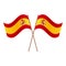 Symmetrical Crossed Spain flags