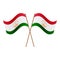 Symmetrical Crossed Tajikistan flags