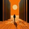Symmetrical Desert Gate: A Stunning Poster Illustration In 8k Resolution