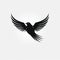 Symmetrical Finch Flying Vector Art Logo With Crisp Clean Edges