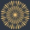 Symmetrical flash dahlia flower, single star salute icon, vector illustration