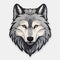 Symmetrical Grey Wolf Sticker Illustration With High-quality Vector Design