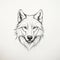 Symmetrical Harmony: Wolf Head Sketch With Eastern Brushwork