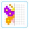 Symmetrical image reflection educational game for kids. Complete the worksheets with colorful moths.