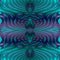 Symmetrical mystical linear blue abstract background with optical illusion.