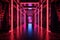 Symmetrical Neon Brilliance: Award-Winning Coral and Fuchsia Pink Interior Desig