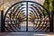 symmetrical patterns in a modern wrought iron gate design