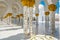 symmetrical pillars of the Sheikh Zayed Mosque, Abu Dhabi, United Arab Emirates