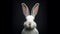 Symmetrical Portrait Of Dwarf Fold-eared White Rabbit By Mike Campau