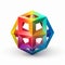 Symmetrical Rainbow Color Cubic Sphere: Bold Modular Construction Design
