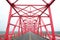 Symmetrical red steel structure construction of bridge and road in, Taiwan