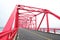 Symmetrical red steel structure construction of bridge and road in, Taiwan