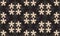 Symmetrical Seamless Pattern with White Flowers on Black Background