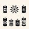 Symmetrical Snowflake Candle Silhouettes: Bold Graphics In Light Beige And Black