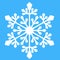 Symmetrical snowflake is a crystal shape of a Christmas snowflake. Ice crystal geometric