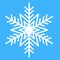 Symmetrical snowflake, symbol of winter Christmas decoration. Crystal snowflake