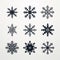 Symmetrical Snowflake Vector Art: Winter Icons On White Background