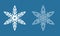 Symmetrical snowflake, winter snowflake icon, crystal symbol vector