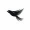 Symmetrical Sparrow Flying Vector Art Logo With Crisp Clean Edges