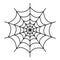Symmetrical spider web icon, outline style